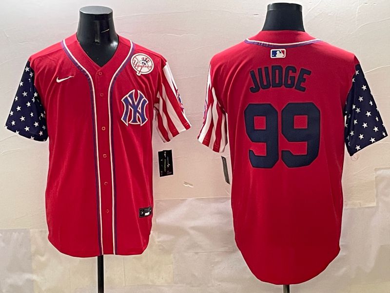 Men New York Yankees #99 Judge Red a generation of national flags Jointly Name 2025 Nike MLB Jersey style 7->new york yankees->MLB Jersey
